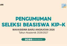 PENGUMUMAN SELEKSI BEASISWA KIP-K TAHUN 2026